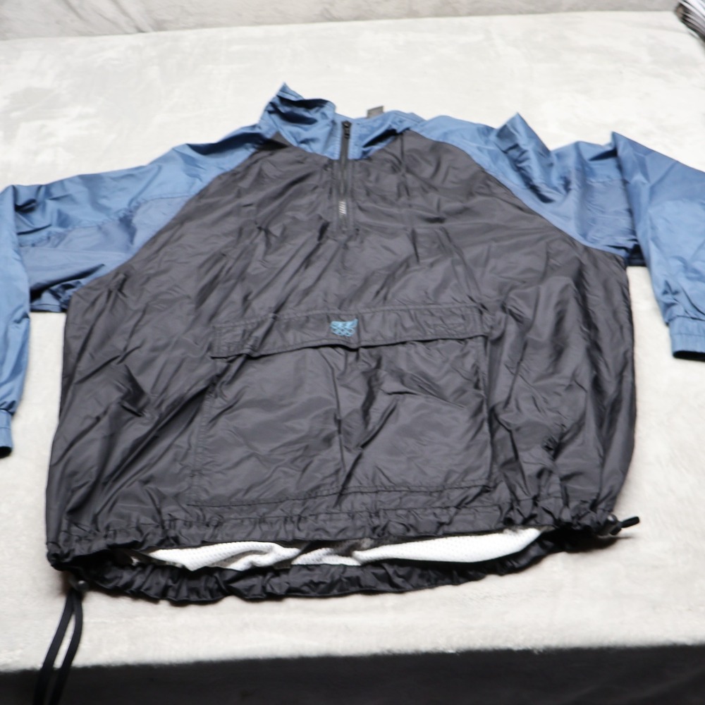 USA Olympics Jacket Mens XL Blue Mesh Lined Light Pack Wind Rain Pullover VTG